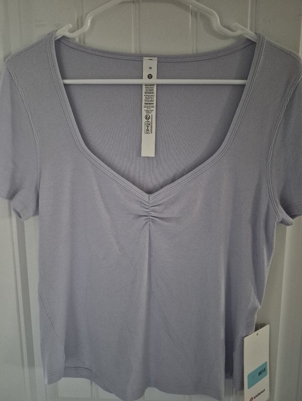 Lululemon Serene Blue Sweetheart Short Sleeve- Sz 10
